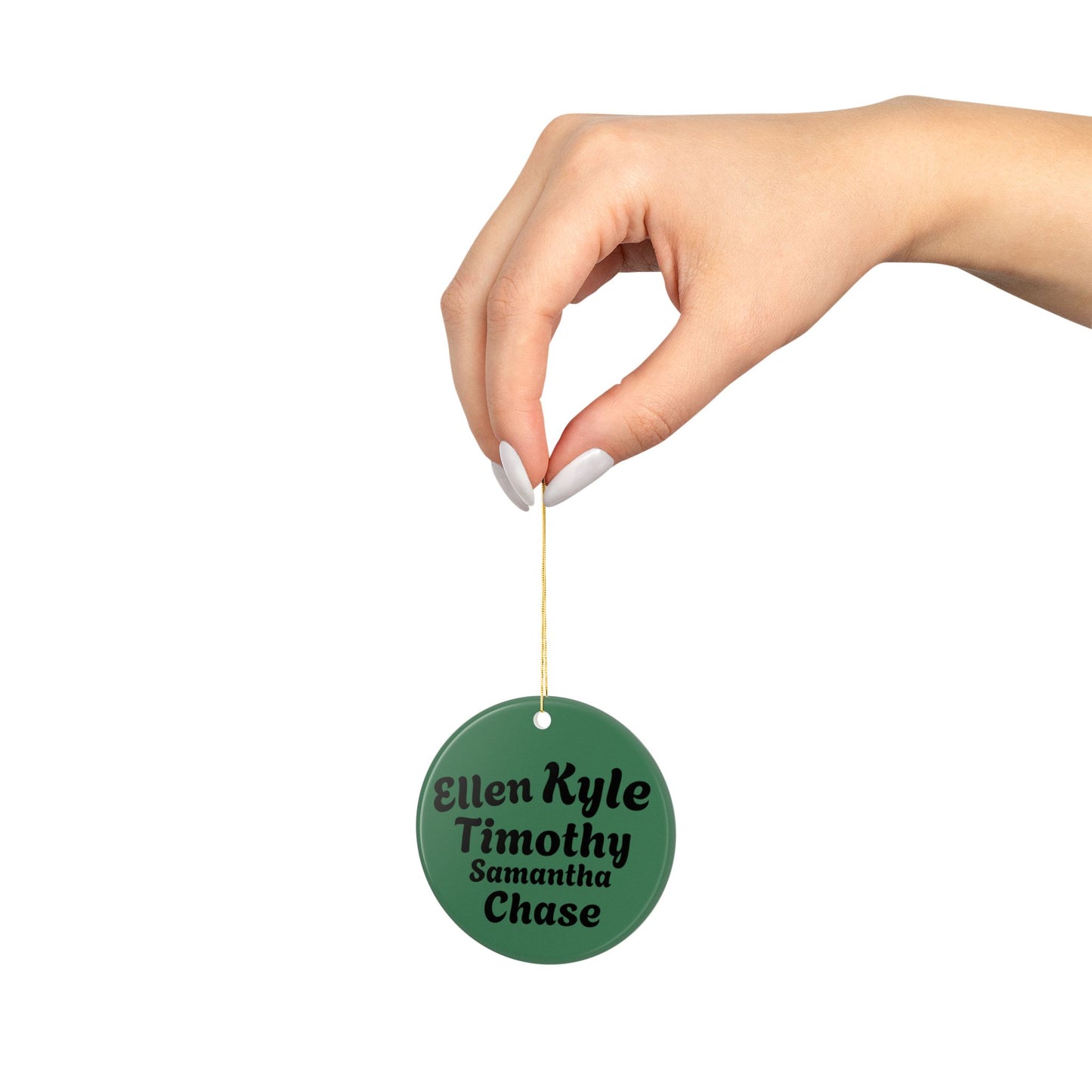 Personalized Family Names Ceramic Ornament – Custom Name Christmas Decoration