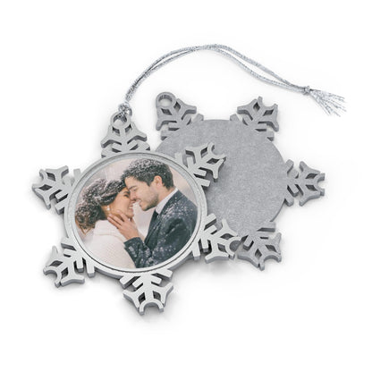 Personalized Pewter Snowflake Photo Ornament