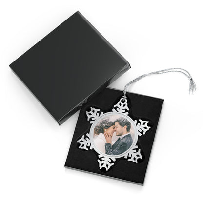 Personalized Pewter Snowflake Photo Ornament