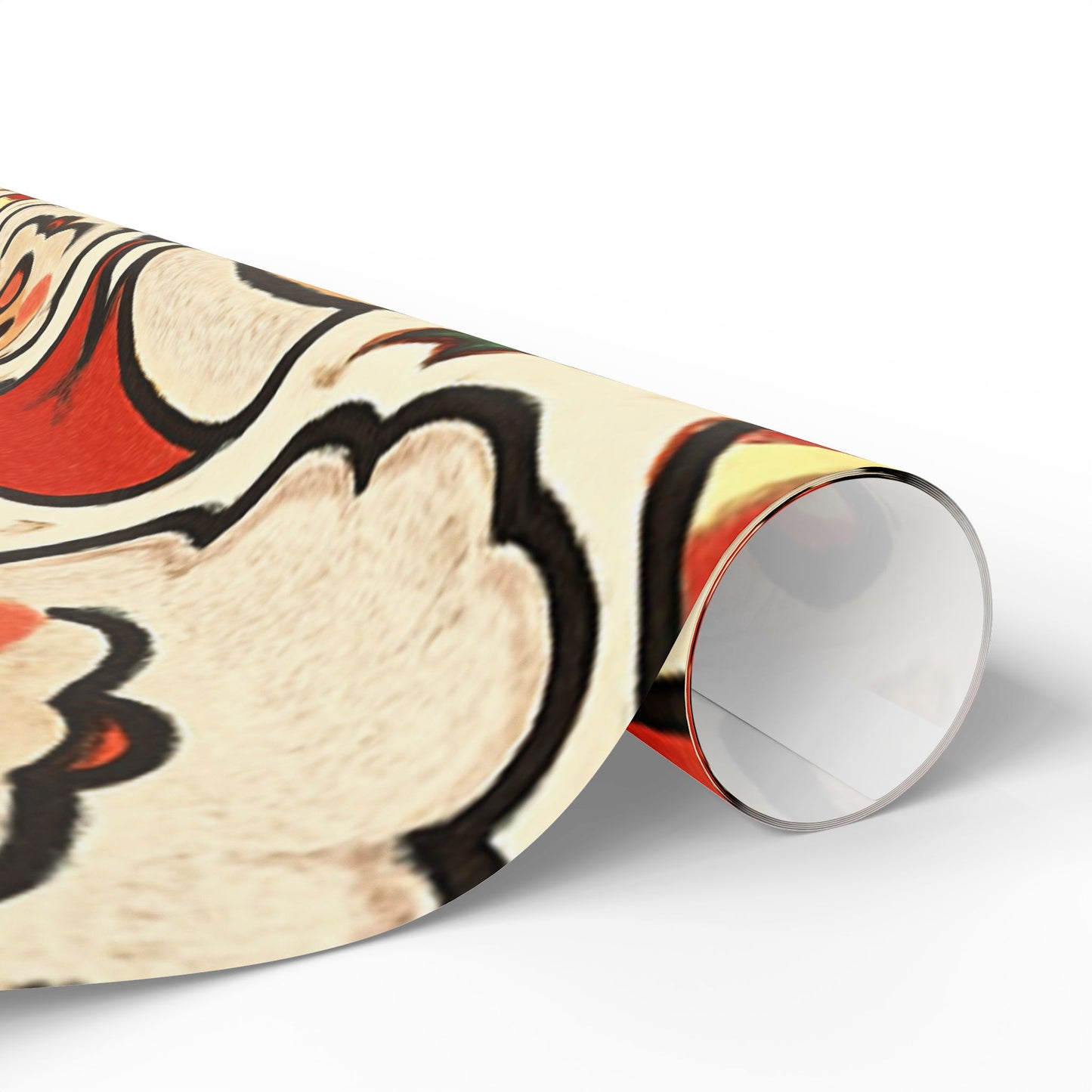 Santa Faces Gift Wrapping Paper – Retro Candy Cane Christmas Wrap