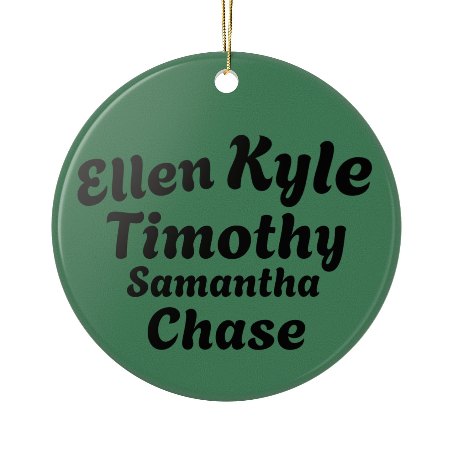 Personalized Family Names Ceramic Ornament – Custom Name Christmas Decoration